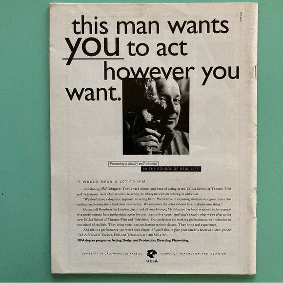 Linda Stephens Wings Theater Week Magazine March 15 1993 Creased - Label Residue - Picture 5 of 8